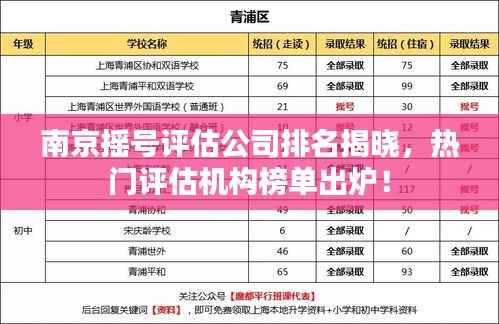 南京摇号评估公司排名揭晓,热门评估机构榜单出炉!