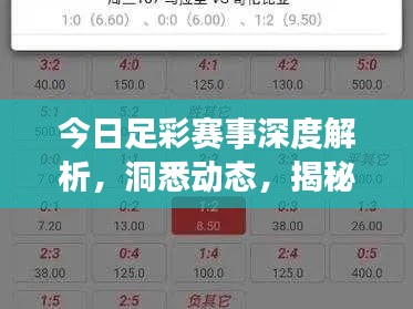今日足彩赛事深度解析,洞悉动态,揭秘胜机,把握胜利之钥!